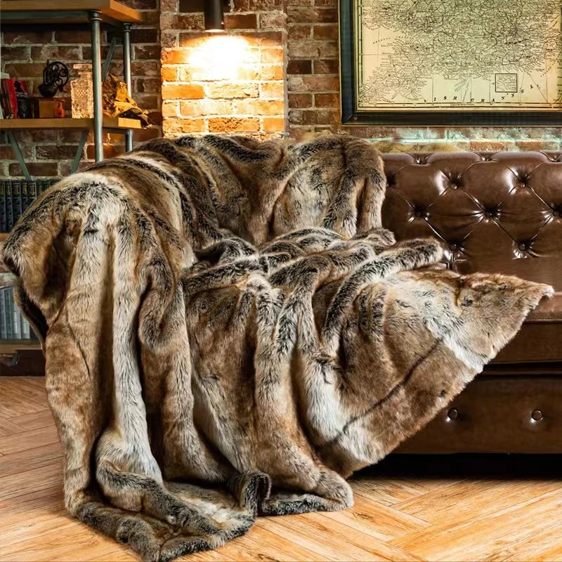 Plush Faux Fur Throw Blanket - Warm & Super Soft - Fesara