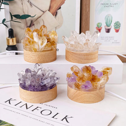 Natural Stone Crystal Table Lamp