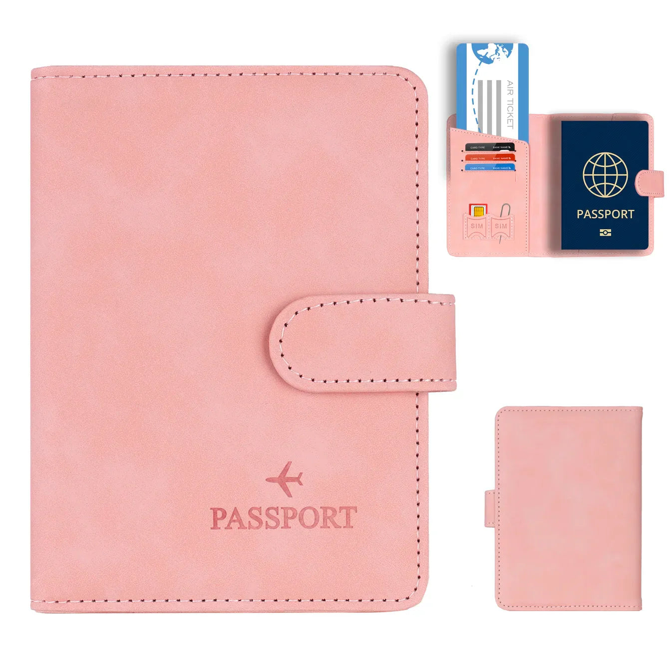 Genuine Leather Passport Wallet with RFID Blocker