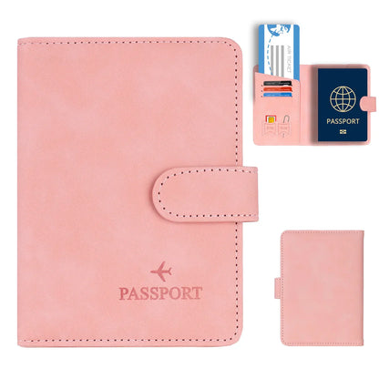 Genuine Leather Passport Wallet with RFID Blocker