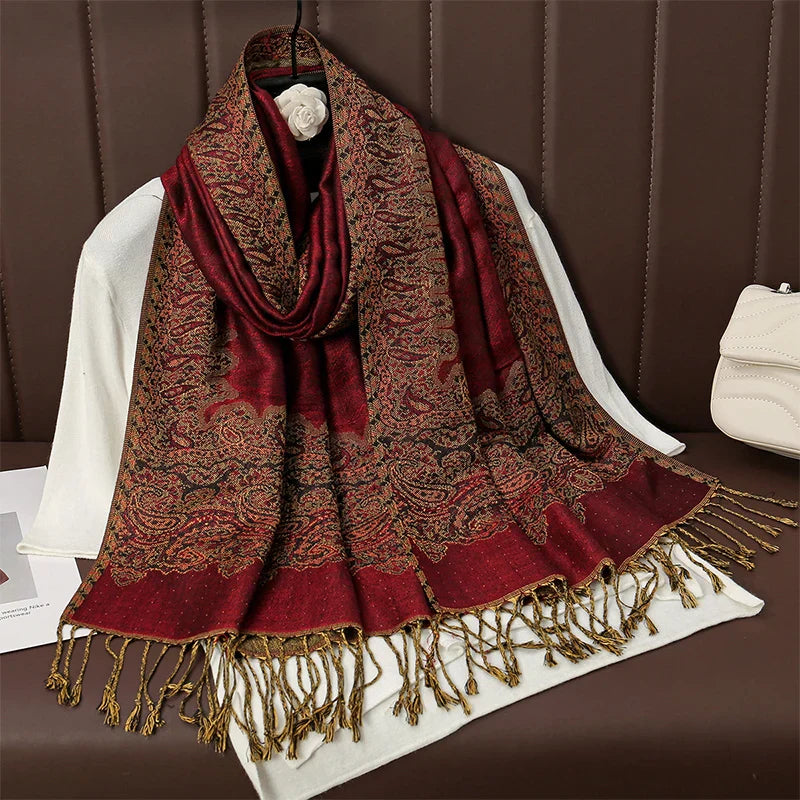 Soft Women's Cashmere Scarf Luxury Warm Print