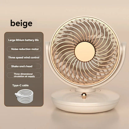 Portable USB Desk Fan with 360° Spin & 3 Speeds - Fesara