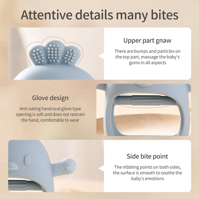 Soft Baby Teething Mitten Gloves