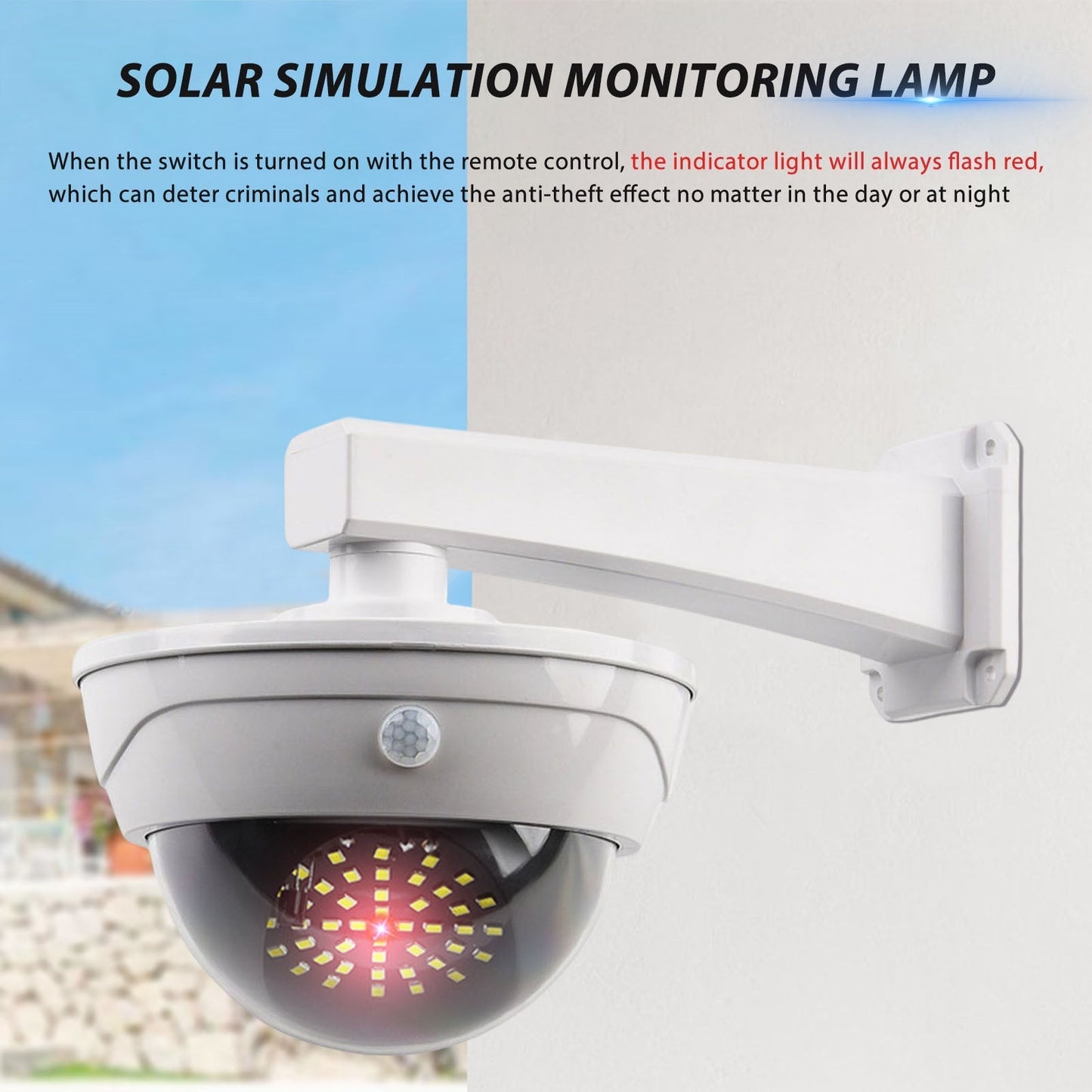 Weatherproof Solar Powered Fake Security Camera