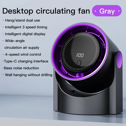 Compact Silent USB Desk Fan with 100 Speeds