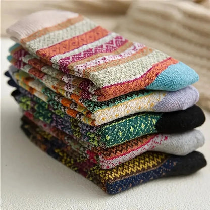 Cozy Women's Wool Socks 5 Pack Warm Winter Set