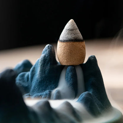 Serenity Mountain Ceramic Waterfall Incense Holder