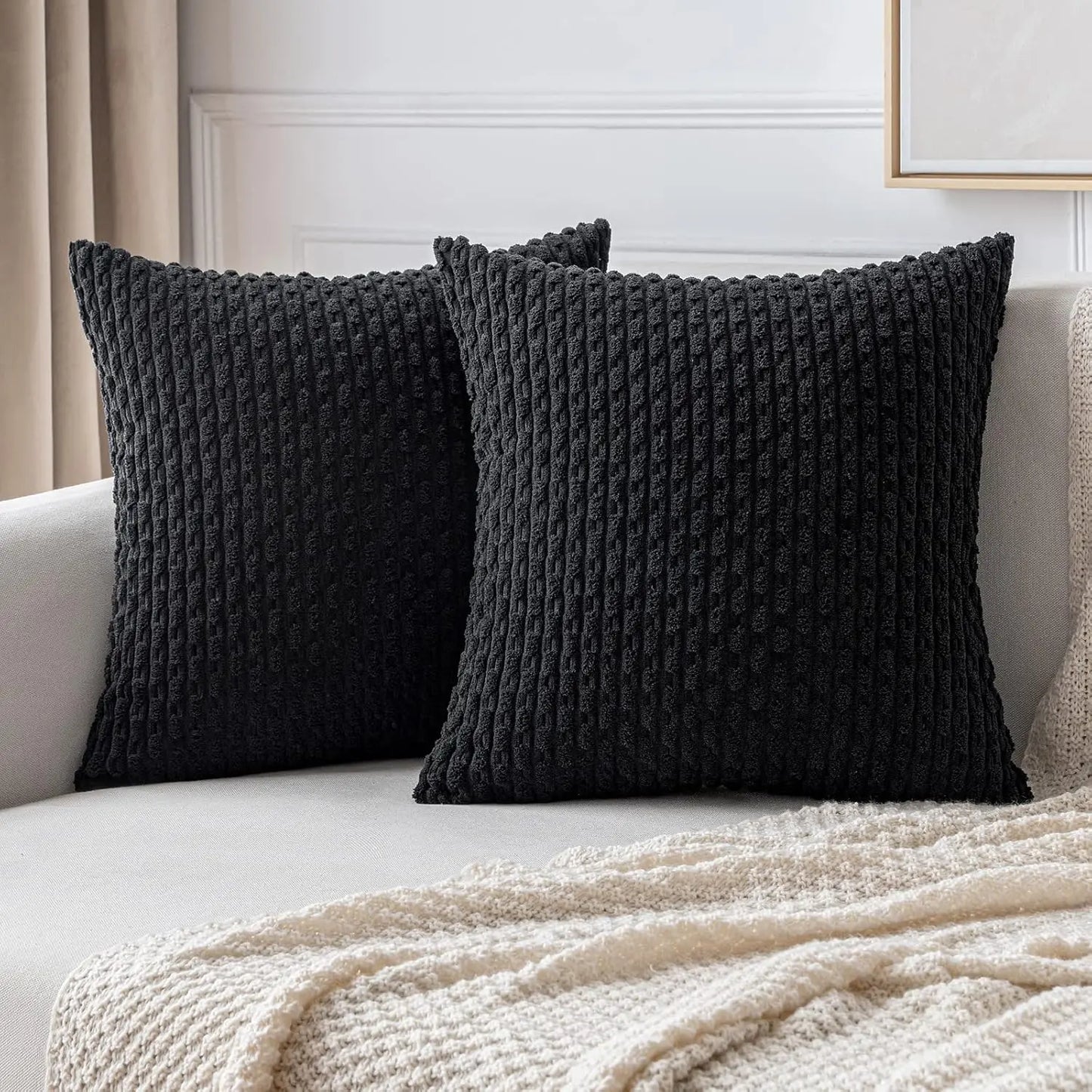 Cozy Striped Velvet Cushion Pillow for Home Decor