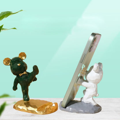 Cute Mini Martial Arts Bear Phone Holder
