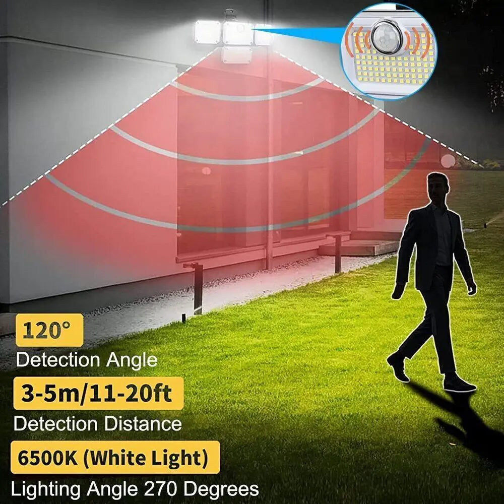 Bright Solar Powered Motion Sensor Outdoor Lamp 2000LM