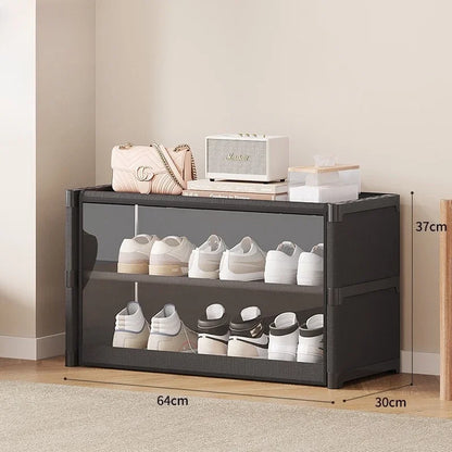 Clear Stackable Shoe Organizer Cabinet