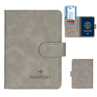 Genuine Leather Passport Wallet with RFID Blocker