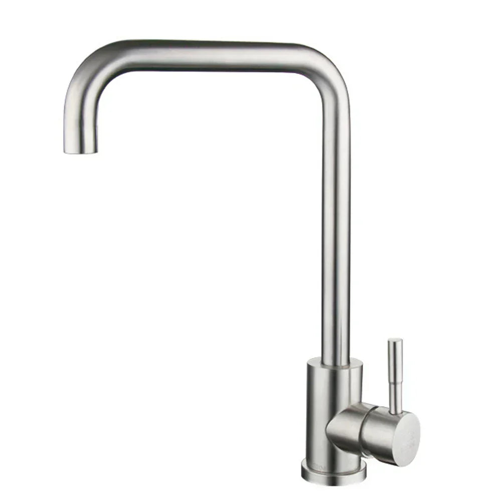Contemporary Brushed Steel Kitchen Sink Faucet - Fesara