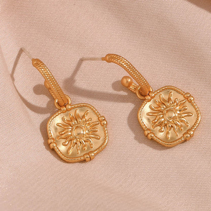 Delicate Gold Sun Drop Earrings