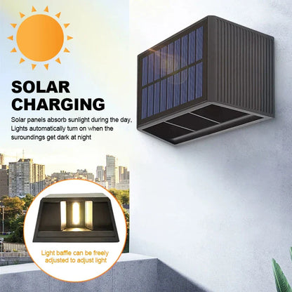 Outdoor Solar Wall Lamp Adjustable Bright Light