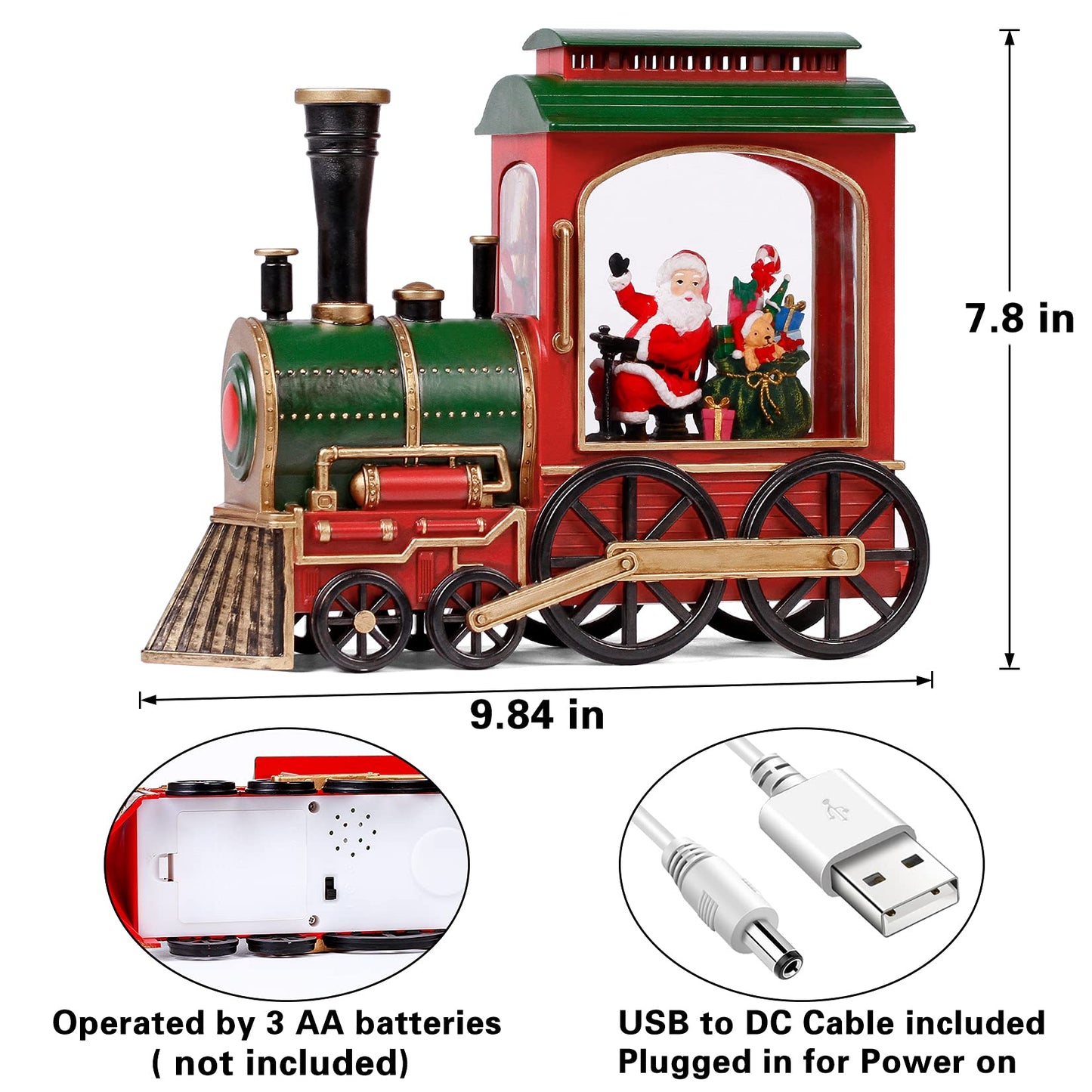 Festive Holiday Musical Christmas Train Box