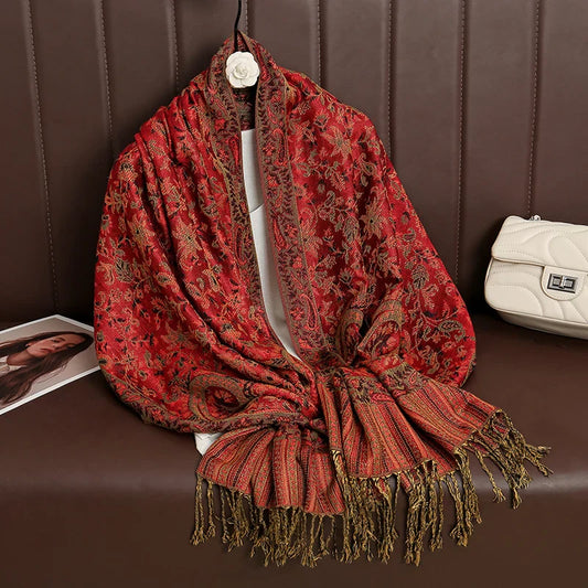 Soft Women's Cashmere Scarf Luxury Warm Print - Fesara