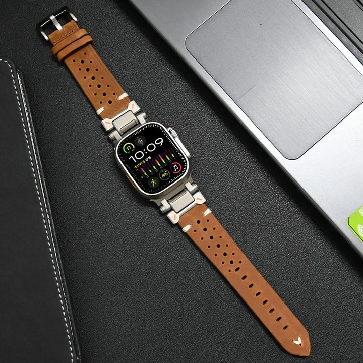 Premium Leather Apple Watch Strap - Classic & Durable Band