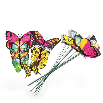 Vibrant Butterfly Garden Decoration Stake Set