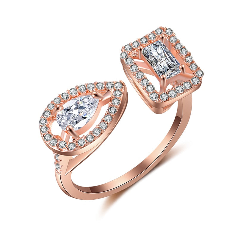 Fesara | Teardrop Zircon Elegant Adjustable Ring