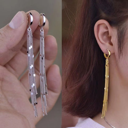 Beautiful Dangling Chain Tassel Earrings