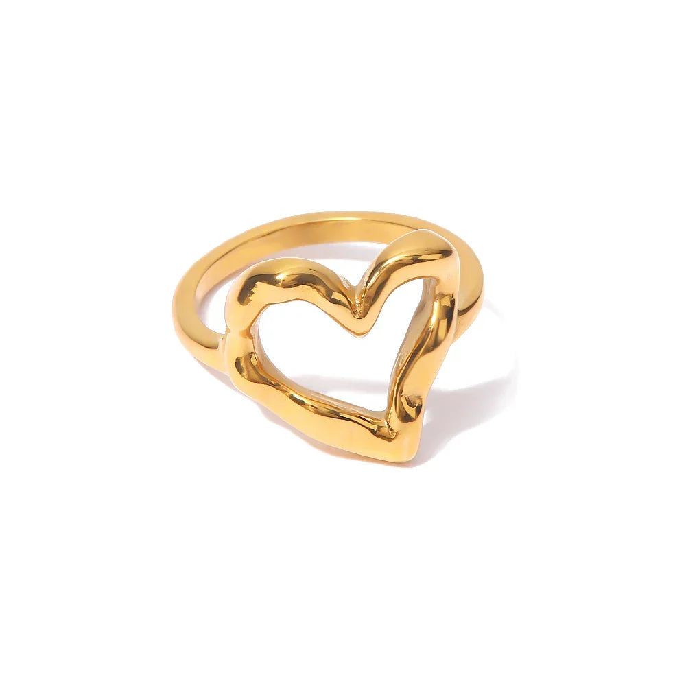 Gold Melted Heart Shaped Ring