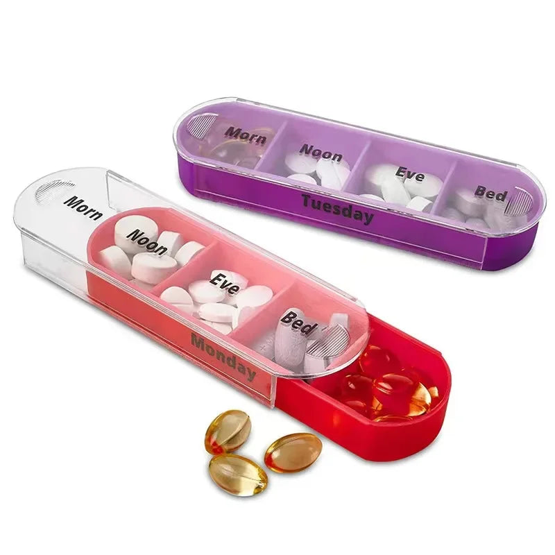 Daily Pill Box Organizer 7 Day Portable Case