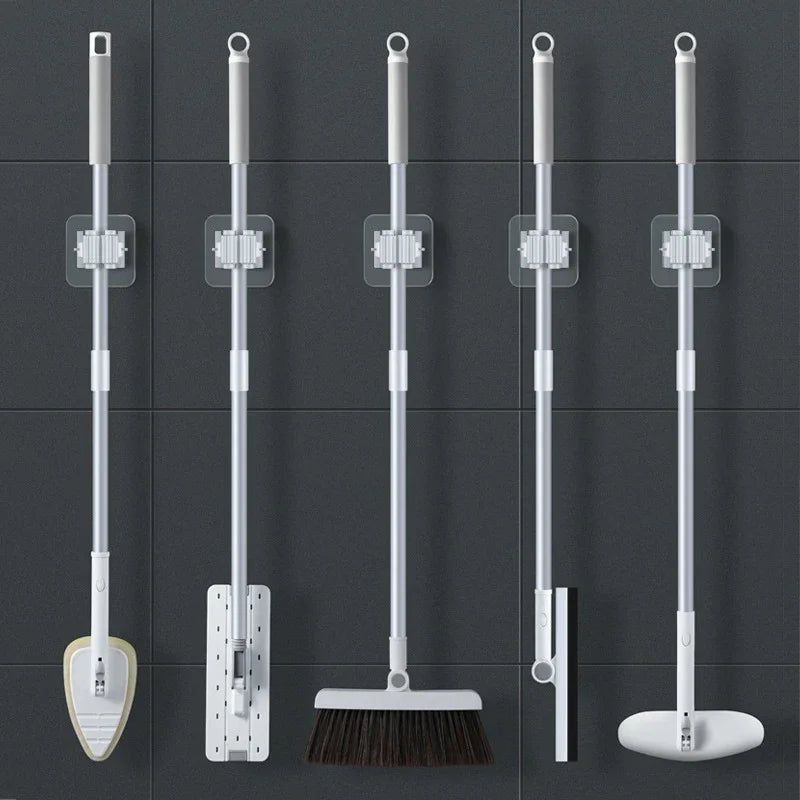 Easy Install Adhesive Wall Mop Holder Set of 4