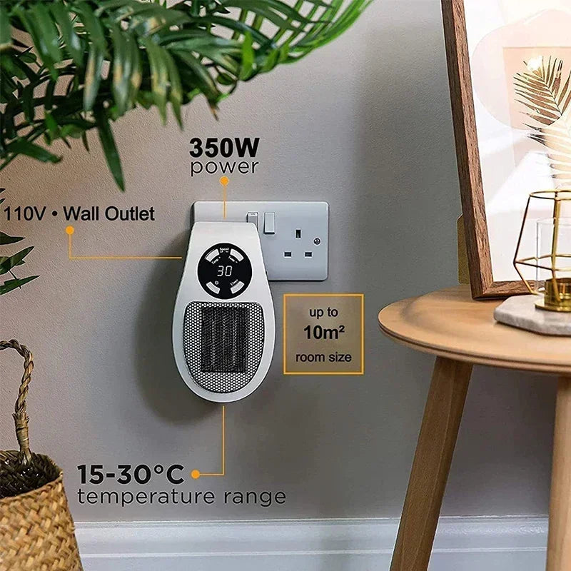 Compact 350W Electric Space Heater with Remote Control
