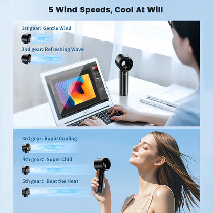 Portable Rechargeable Handheld Fan with Adjustable Speed