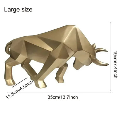 Stylish Bull Resin Figurine Modern Nordic Decor