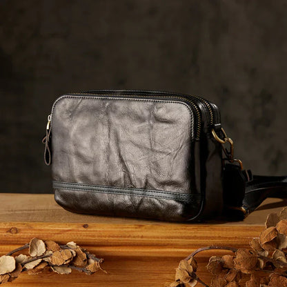 Classic Vintage Leather Sling Crossbody Bag