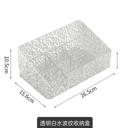 Spacious Makeup Storage Box with Wave Pattern