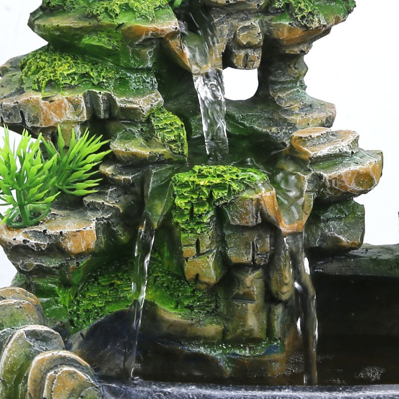 Soothing Desk Fountain with LED Light for Home Decor