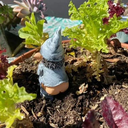 Comical Garden Gnome Statue Resin Decor