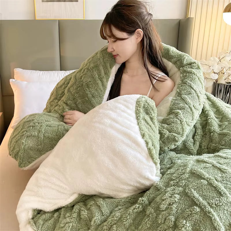 Plush Lamb Cashmere Heavy Weighted Winter Blanket