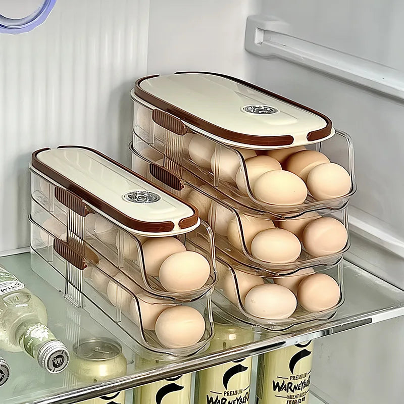 Clear Stackable Refrigerator Egg Tray Storage