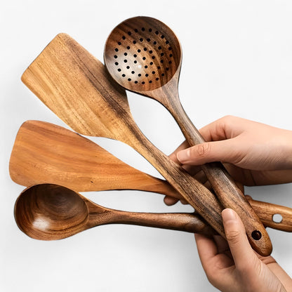 Natural Wood 11pc Kitchen Tool Set