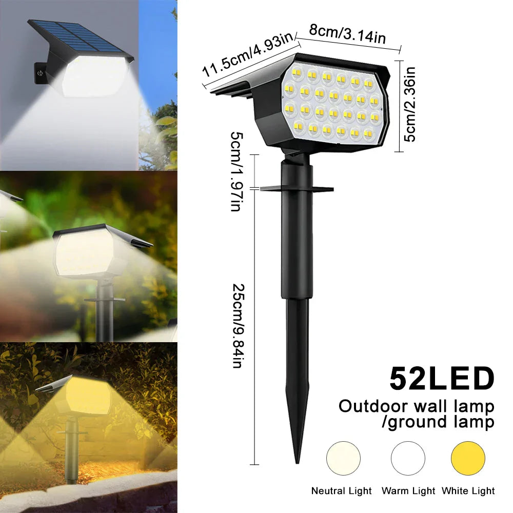 Bright Outdoor Solar Spotlight 92LED Garden Light - Fesara
