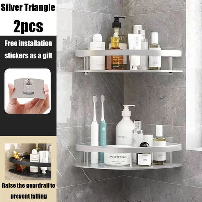 Easy Install Corner Shower Caddy in Aluminum