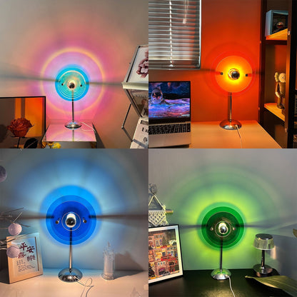 Colorful Rainbow Glass Table Lamp