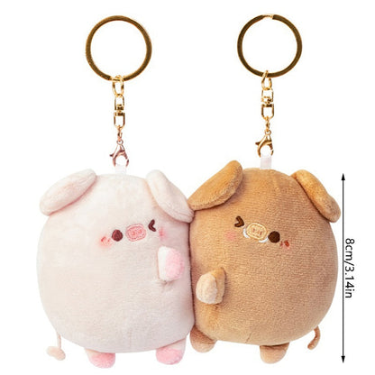 Adorable Couple Soft Plush Keychain