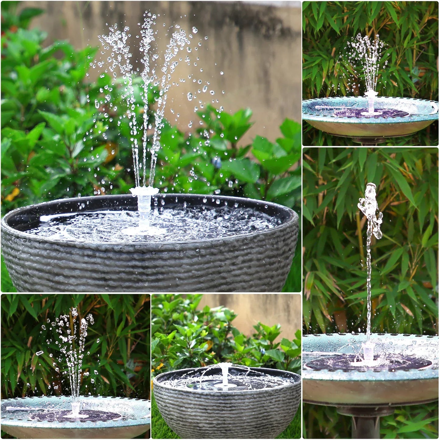 Solar Powered Fountain Pump Kit 6.5W with LED Light