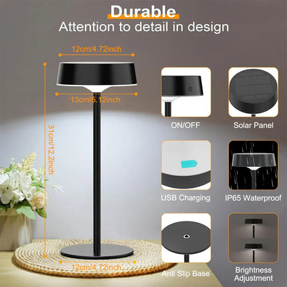 Portable Solar Powered LED Table Lamp Waterproof