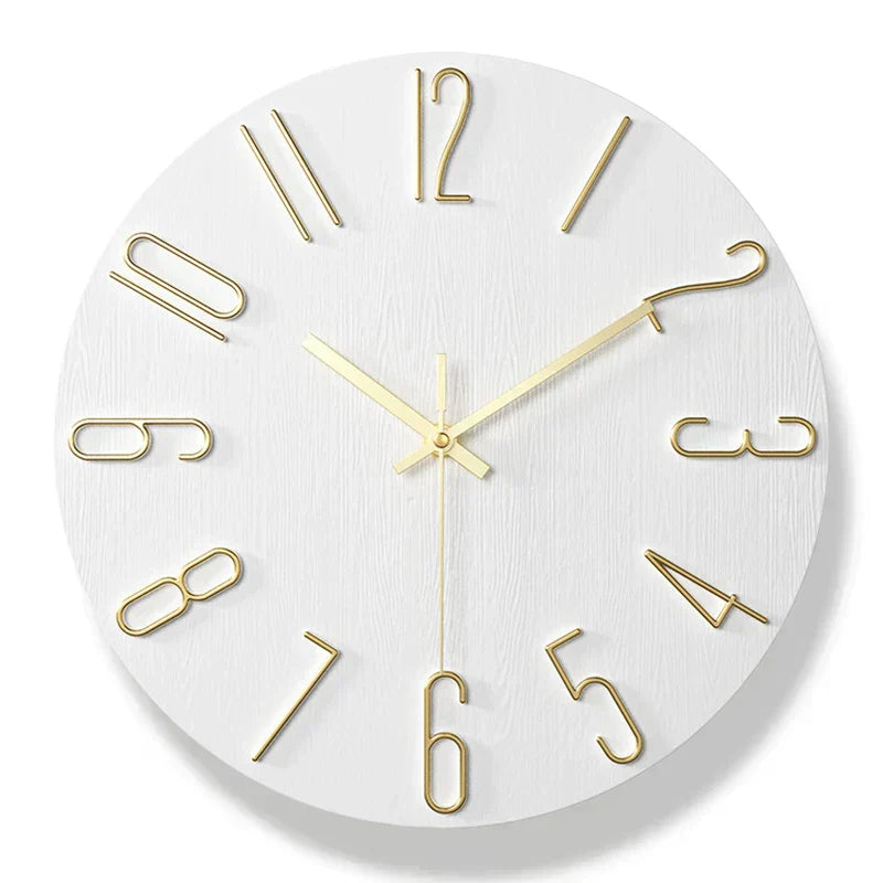 Simple Wooden Wall Clock – Quiet Quartz Modern Design
