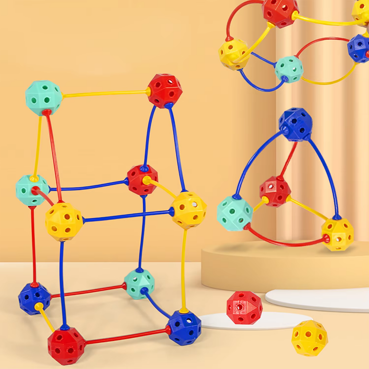 Colorful Interlocking Construction Beads