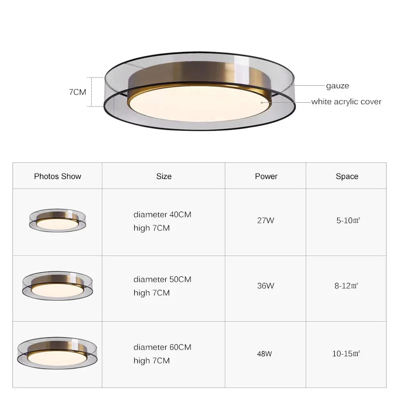 Stylish Round LED Ceiling Light Dimmer