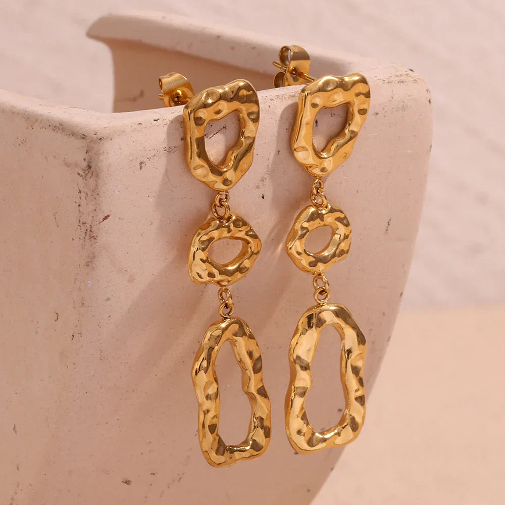 Stylish Drop Triple Tassel Earrings