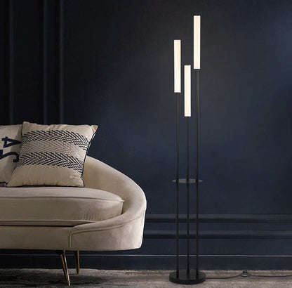 Modern LED Floor Light with Storage Shelf