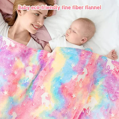 Soft Glow Blanket with Stars and Hearts Design